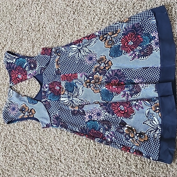 SALE Anthropologie Maeve Fairchild Flared Dress Fit & Flare Floral Stretch Large - Picture 8 of 9